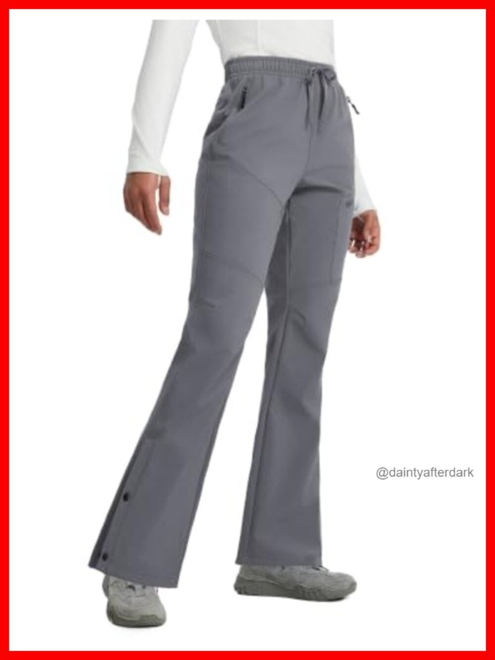 Fleece Lined Waterproof Ski Snow Pants Boot-Friendly Flared Cargo